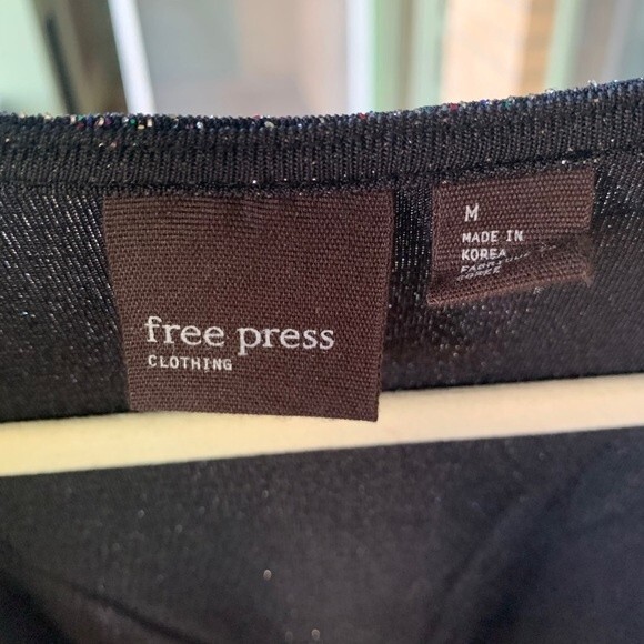 Free Press Sparkle Crop Wrap V-Neck Long Sleeve Top Size M - Picture 3 of 6